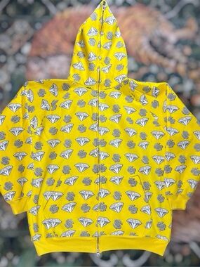 Vintage Billionaire Boys Club Diamond And Dollars Full Zip Hoodie Yellow 3XL